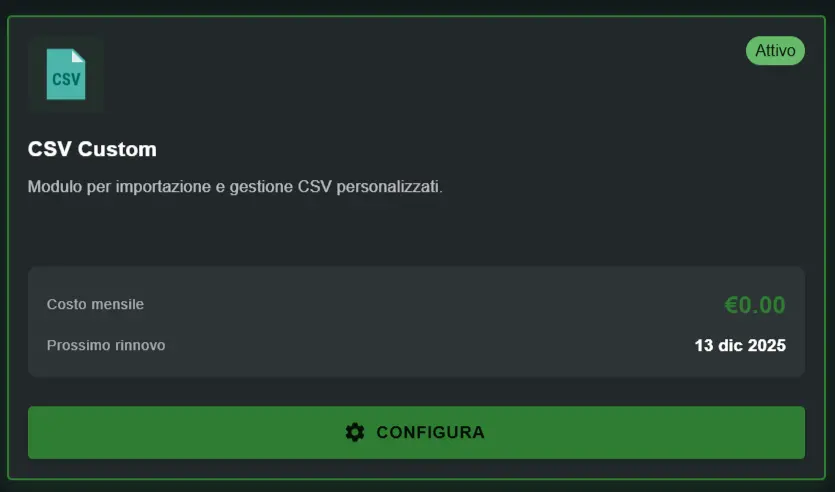AI4CALL - MCP CSV Custom Configurazione