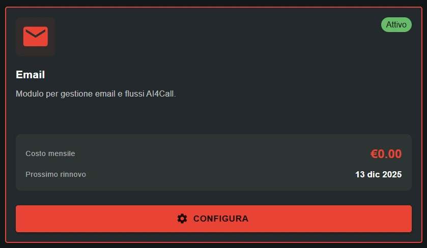 AI4CALL - Configurazione Email MCP Server (SMTP/Gmail)