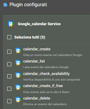 Google Calendar Tools Selection