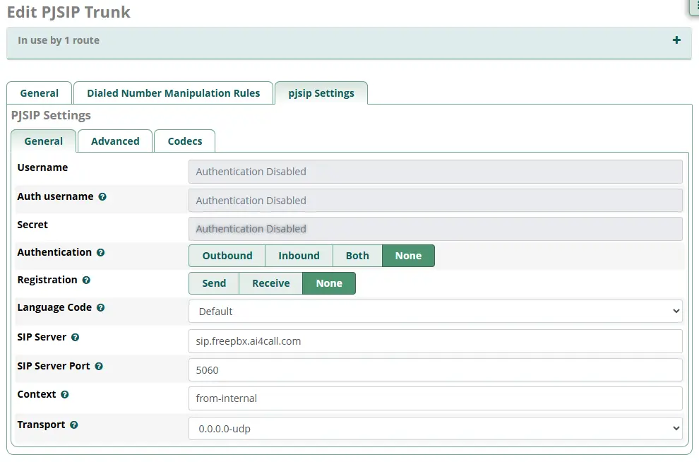 Procedura creazione Trunk PJSIP su FreePBX (manualmente)