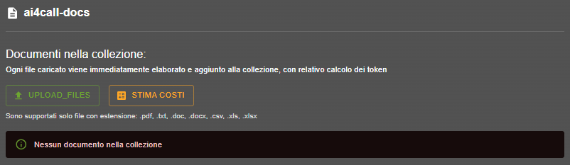 Upload documenti in collezione RAG