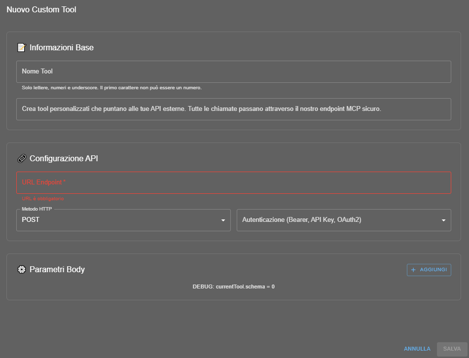 Creazione Tool Personalizzato